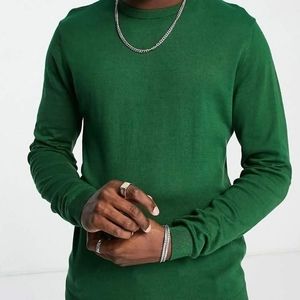 ASOS Men's Crewneck Sweater Green Size Large